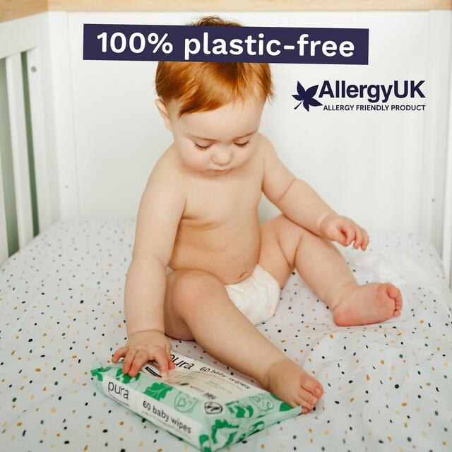 Pura Plastic Free Baby Wipes 12 x 60pk thumbnail 7