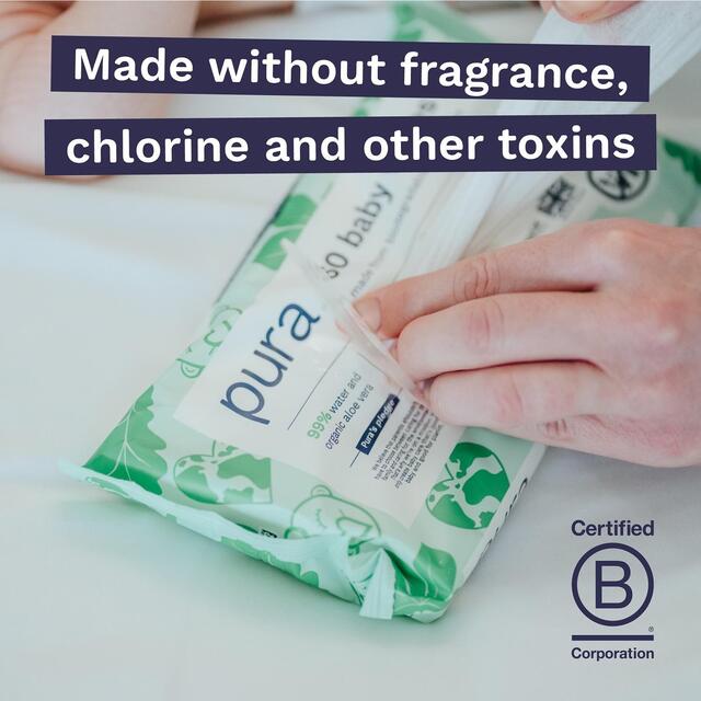 Pura Plastic Free Baby Wipes 12 x 60pk thumbnail 9