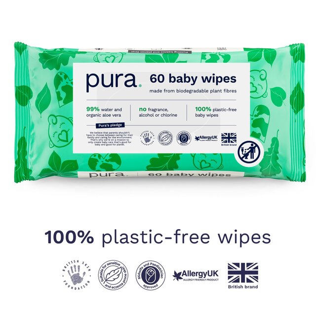 Pura Plastic Free Baby Wipes thumbnail 2