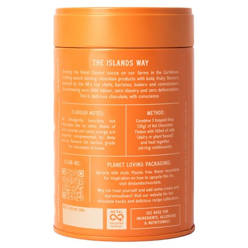 Islands Chocolate 55% Dark Hot Chocolate Flake Tin thumbnail 3