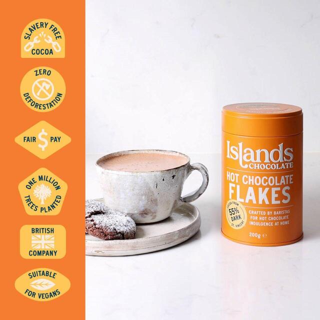 Islands Chocolate 55% Dark Hot Chocolate Flake Tin thumbnail 5