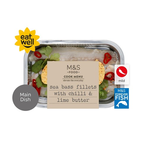 M&S Cook Menu Chilli, Lime & Coriander Seabass Fillets thumbnail 2