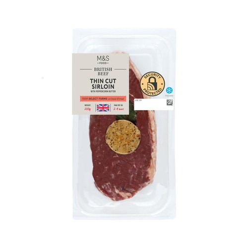 M&S Thin Cut Sirloin with Peppercorn Butter