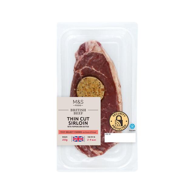 M&S Thin Cut Sirloin with Peppercorn Butter thumbnail 2