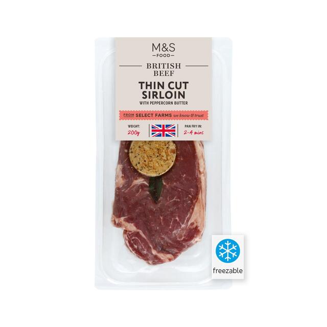 M&S Thin Cut Sirloin with Peppercorn Butter thumbnail 3