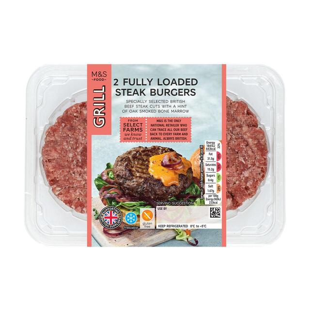 M&S 2 Fully Loaded Steak Burgers thumbnail 2
