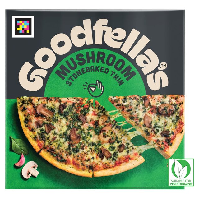 Goodfella's Stonebaked Thin Mushroom, Spinach and Garlic Pizza