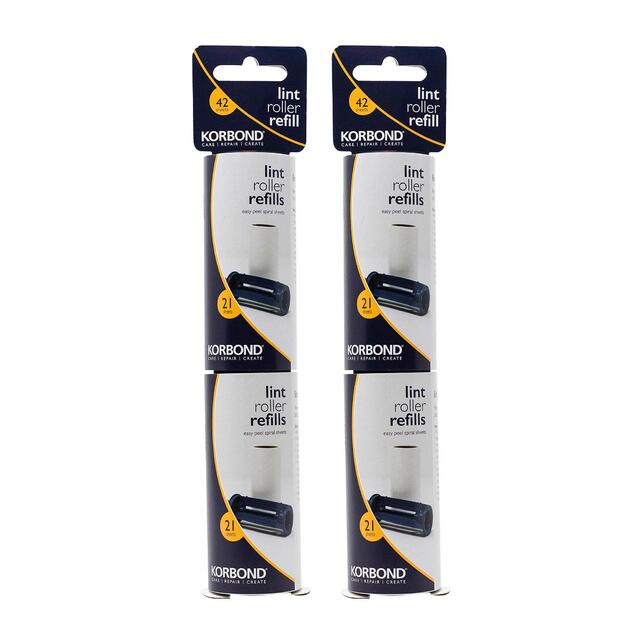 Korbond Lint Roller Refills - Twin Pack - 84 Sheets