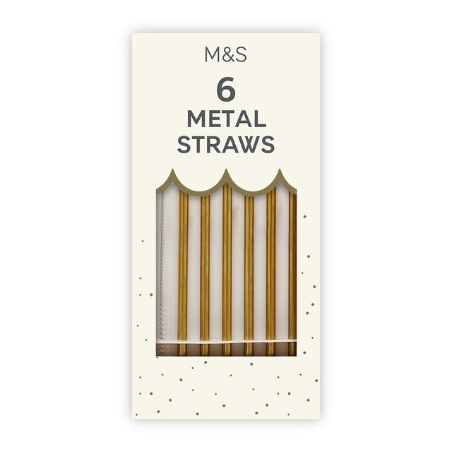 M&S Gold Metal Straws