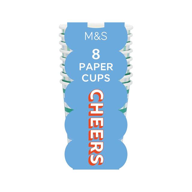 M&S Green Paper Party Cups