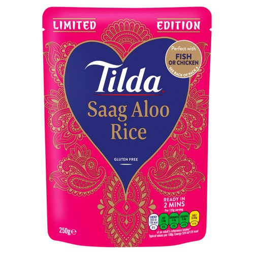 Tilda Microwave Limited Edition Saag Aloo Basmati Rice thumbnail 2