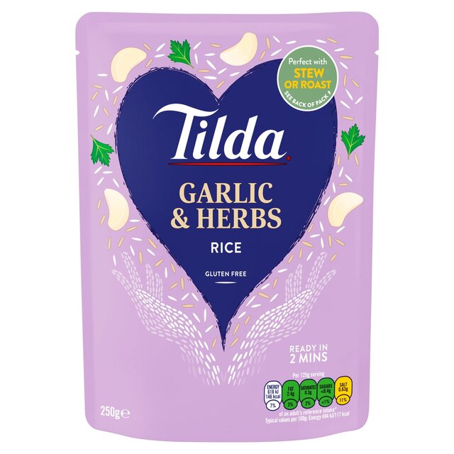 Tilda Microwave Garlic and Herbs Long Grain Rice thumbnail 2