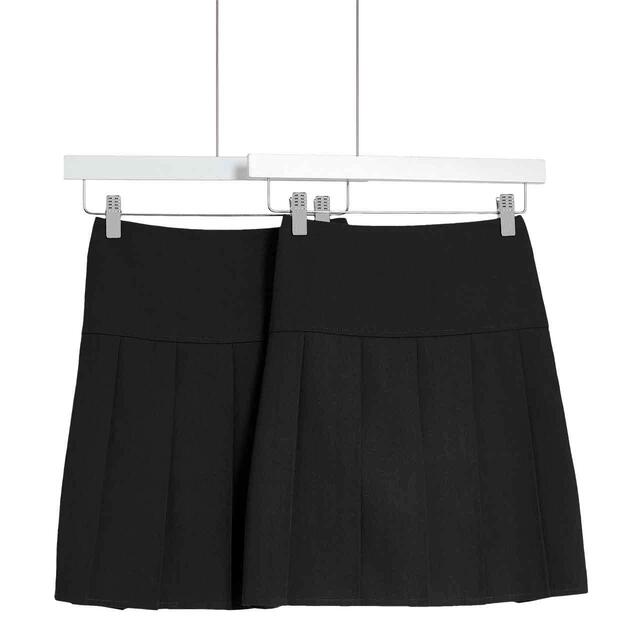 M&S 2Pk Pleated Skirt, 3-14 Years, Black