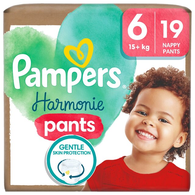 Pampers Harmonie Nappies Pants, Size 6 Essential Pack
