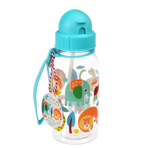 Children's water bottle with straw 500ml, Wild Wonders thumbnail 3