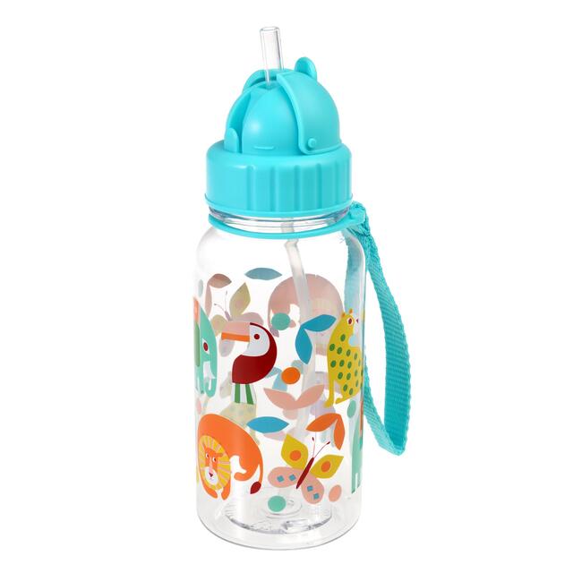 Children's water bottle with straw 500ml, Wild Wonders thumbnail 2