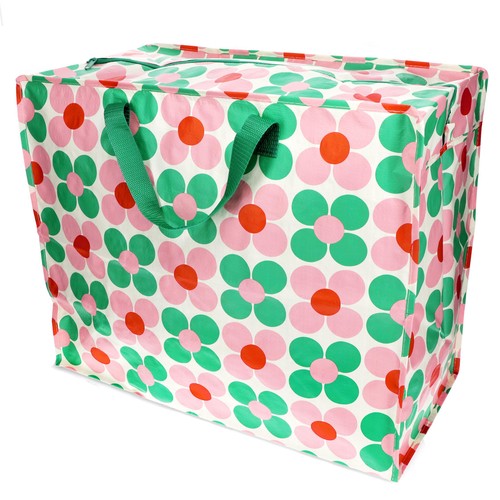 Rex London Pink & Green Flowers Jumbo Storage Bag thumbnail 2