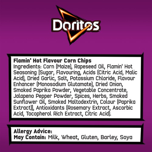 Doritos Extra Flamin' Hot Sharing Bag Crisps 163g thumbnail 4
