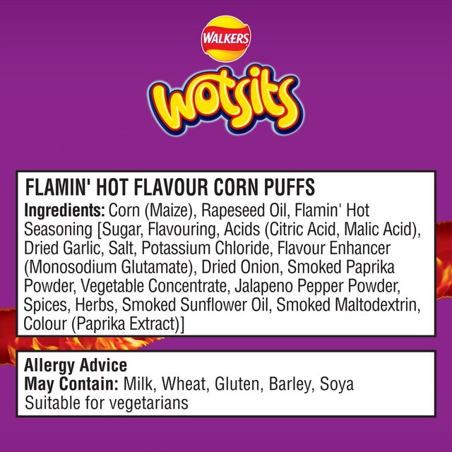 Walkers Wotsits Crunchy Extra Flamin' Hot Sharing Bag Snacks thumbnail 6