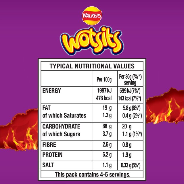 Walkers Wotsits Crunchy Extra Flamin' Hot Sharing Bag Snacks thumbnail 7