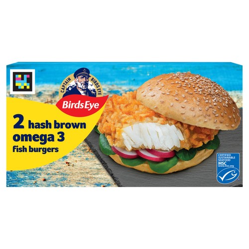 Birds Eye 2 Crispy Hash Brown MSC Fish Burgers