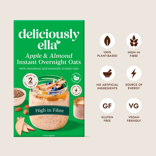 Deliciously Ella Apple Almond Instant Overnight Oats thumbnail 2