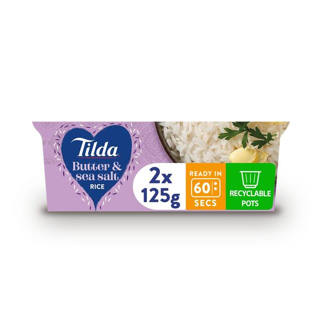 Tilda Pots Butter and Sea Salt Jasmine Rice 125g x 2