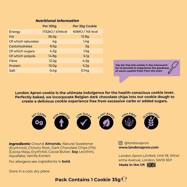 London Apron Chocolate Chip Keto Cookie thumbnail 3