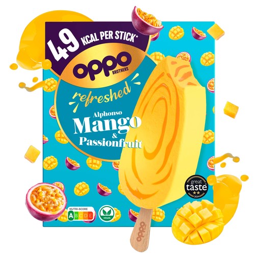 Oppo Refreshed Mango & Passionfruit Low Calorie Sorbetto Sticks thumbnail 2
