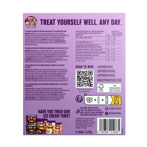 Oppo Refreshed Raspberry Coulis Low Calorie Sorbetto Sticks thumbnail 3