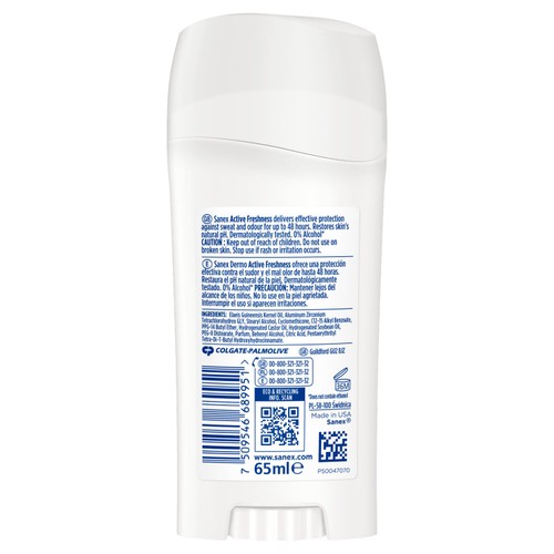 Sanex Dermo Active Freshness Deodorant Stick 48h Alcohol Free thumbnail 2