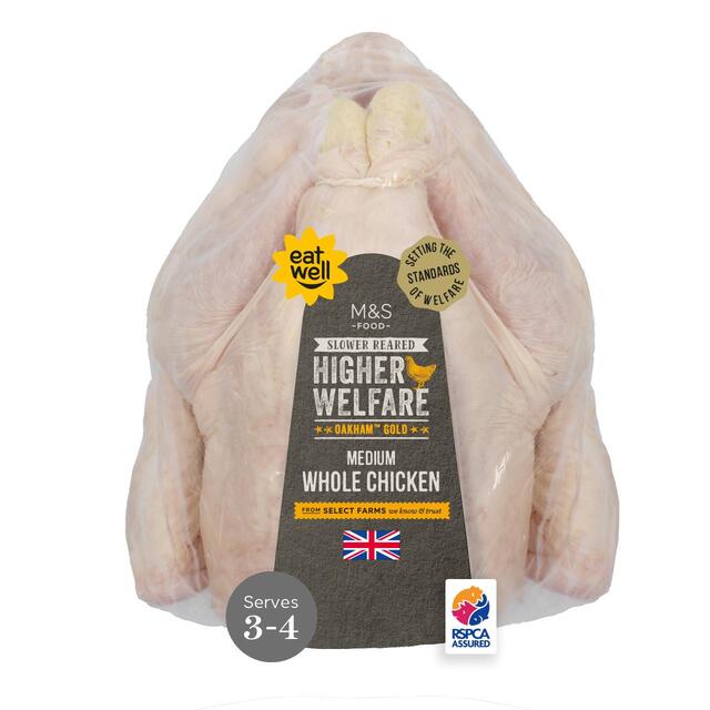 M&S Oakham Gold Medium Whole Chicken