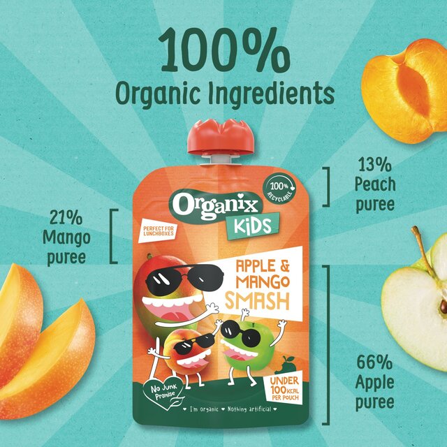 Organix KIDS Mango & Apple Fruit Smash Pouch Kids Snack 3 years+ thumbnail 5