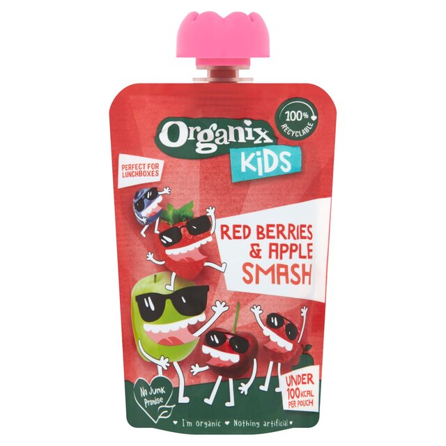 Organix KIDS Red Berries & Apple Fruit Smash Pouch Kids Snack 3 years+