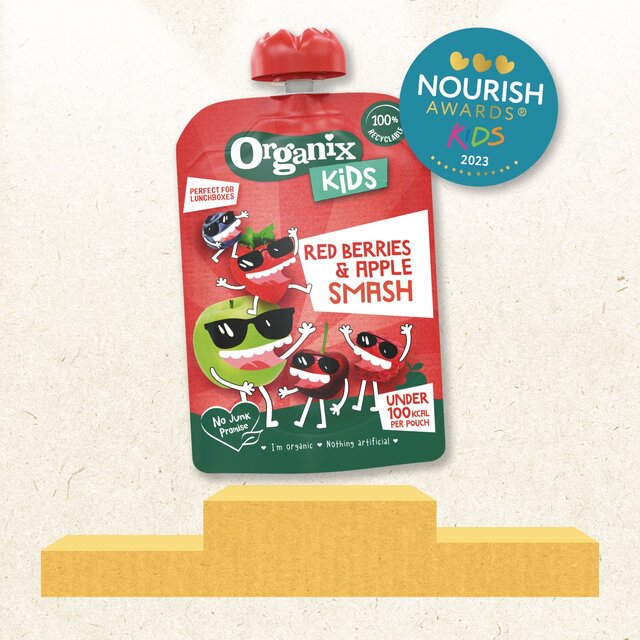 Organix KIDS Red Berries & Apple Fruit Smash Pouch Kids Snack 3 years+ thumbnail 2