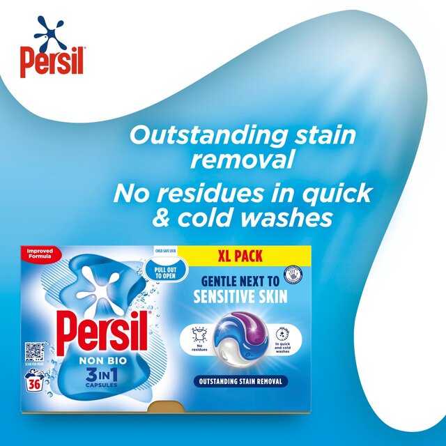 Persil Non Bio 3 in 1 Laundry Washing Detergent Capsules 36 Washes thumbnail 3