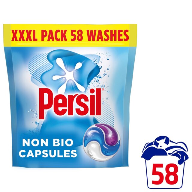 Persil Non Bio 3 in 1 Laundry Washing Detergent Capsules 58 Washes
