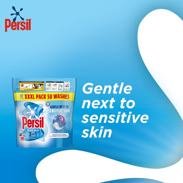 Persil Non Bio 3 in 1 Laundry Washing Detergent Capsules 58 Washes thumbnail 5