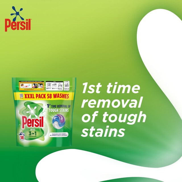 Persil Bio 3 in 1 Laundry Washing Detergent Capsules 58 Washes thumbnail 5