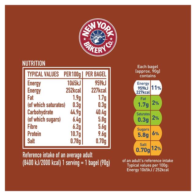 New York Bakery Co. Wholemeal Bagels thumbnail 2