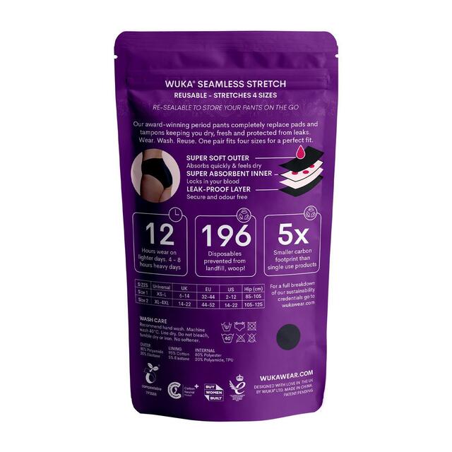 WUKA Stretch Seamless Period Pants, Midi Brief, Medium Flow thumbnail 2