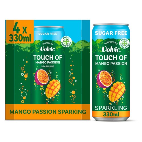 Touch of Mango Passion Sparkling Sugar Free Flavoured Water by Volvic