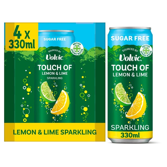 Touch of Lemon & Lime Sparkling Sugar Free Flavoured Water by Volvic