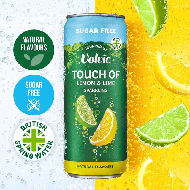 Touch of Lemon & Lime Sparkling Sugar Free Flavoured Water by Volvic thumbnail 4