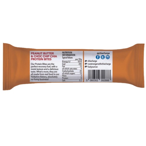 Chia Charge Protein Bite 50g Peanut Butter & Choc Chip thumbnail 2