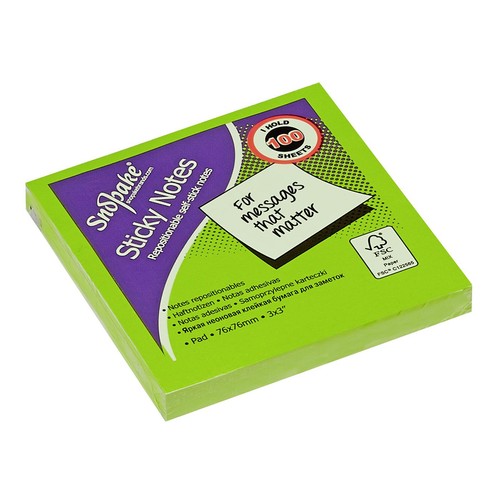 Snopake Neon Sticky Notes 3"x3" 600 Sheets thumbnail 3