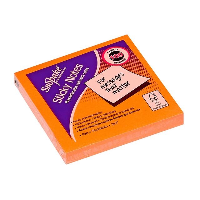 Snopake Neon Sticky Notes 3"x3" 600 Sheets thumbnail 2