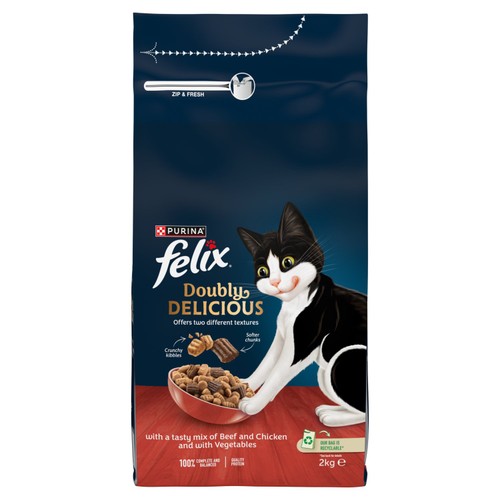 Felix Doubly Delicious Beef Chicken & Vegetables Dry Cat Food