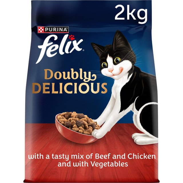 Felix Doubly Delicious Beef Chicken & Vegetables Dry Cat Food