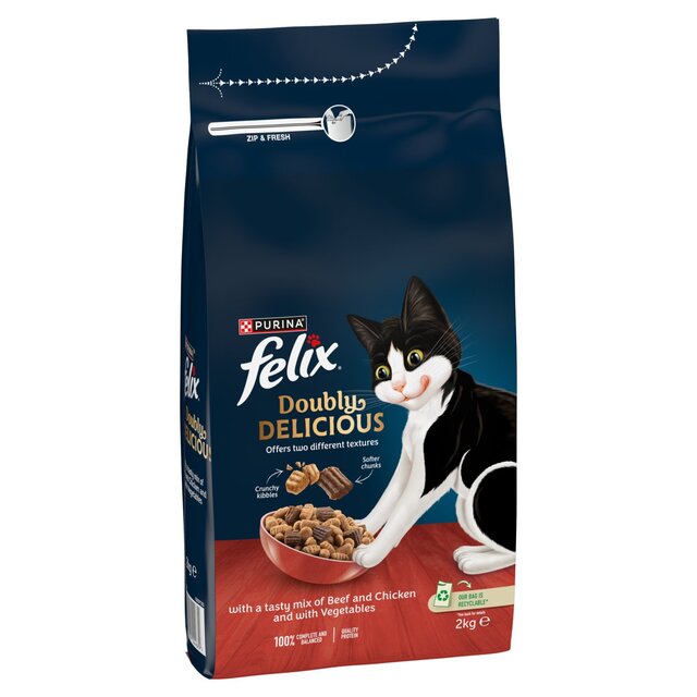 Felix Doubly Delicious Beef Chicken & Vegetables Dry Cat Food thumbnail 3